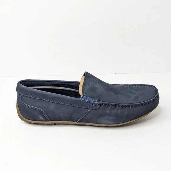 Rockport Warner Venetian Loafers, Navy Leather, Men display picture 3